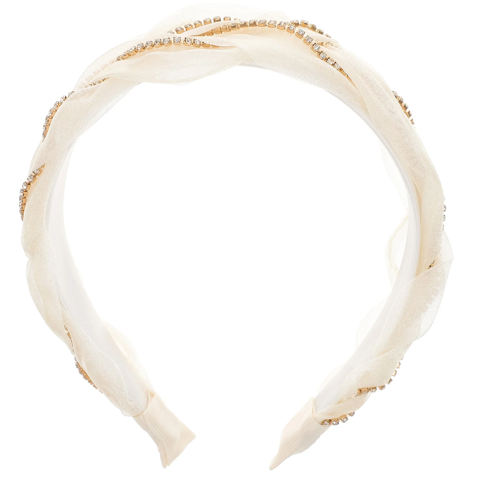 

Organza Headband Headbands for Women Sparkle Fashion Braided Rhinestones Embellished Padded