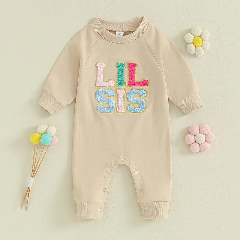 

Autumn Newborn Baby Girls Rompers Clothes Fuzzy Letter Print Long Sleeve Jumpsuits Playsuits Overalls Long Pants