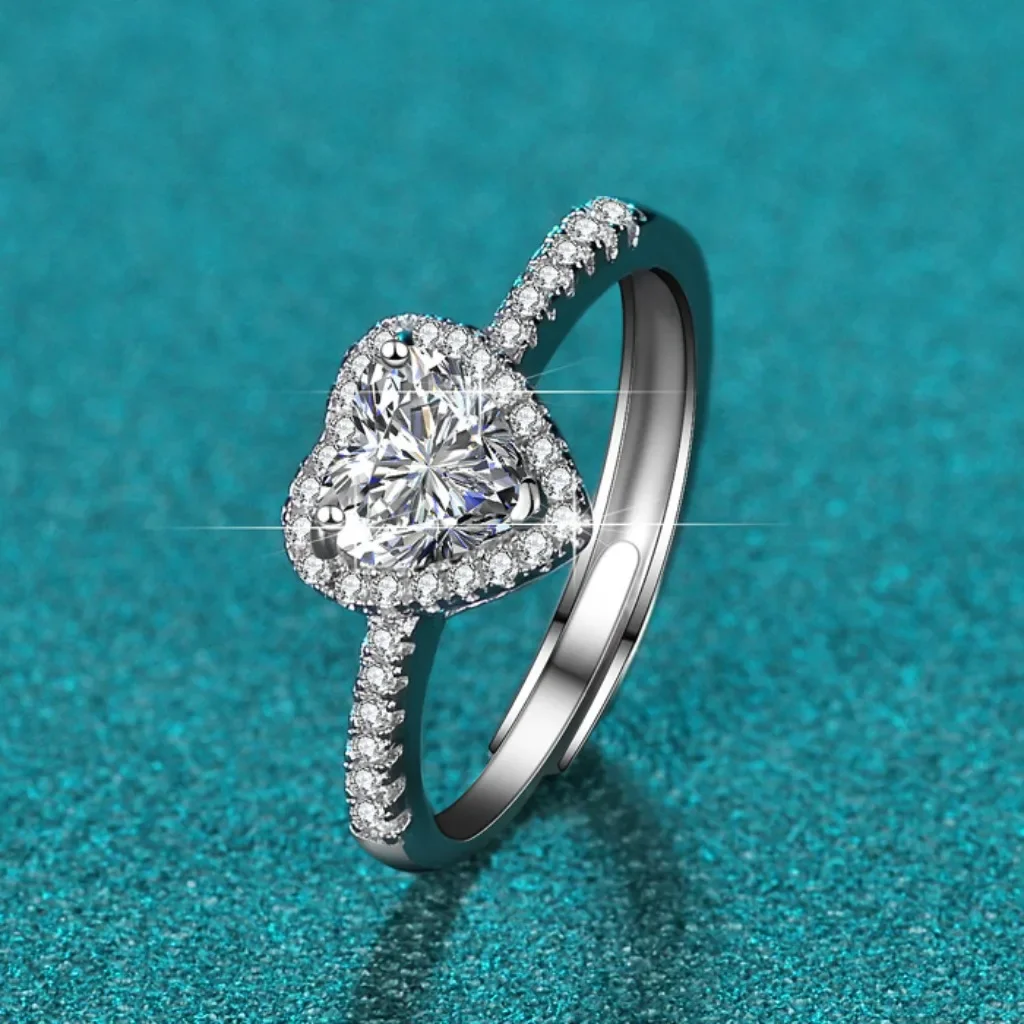 Jewelry Princess Cut Natural Gem Moissanite Zircon Silver Engagement Wedding Party Heart shaped Open Ring
Jewelry Princess Cut Natural Gem Moissanite Zircon Silver Engagement Wedding Party Heart shaped Open Ring