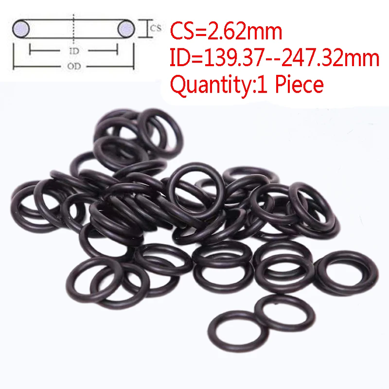 1Pieces CS 2.62mm ID 139.37--247.32mm NBR Rubber O Ring Automobile Black O-Ring Oil Sealing Gasket 177.47x2.62mm 228.27x2.62mm
1Pieces CS 2.62mm ID 139.37--247.32mm NBR Rubber O Ring Automobile Black O-Ring Oil Sealing Gasket 177.47x2.62mm 228.27x2.62mm