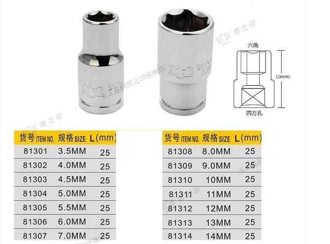 BESTIR higher quality 6.3mm 1/4" dr. metric hexagonal mirro short socket wrench CHROME VANADIUM HRC45-50 car repair tool 3.5mm
BESTIR higher quality 6.3mm 1/4" dr. metric hexagonal mirro short socket wrench CHROME VANADIUM HRC45-50 car repair tool 3.5mm