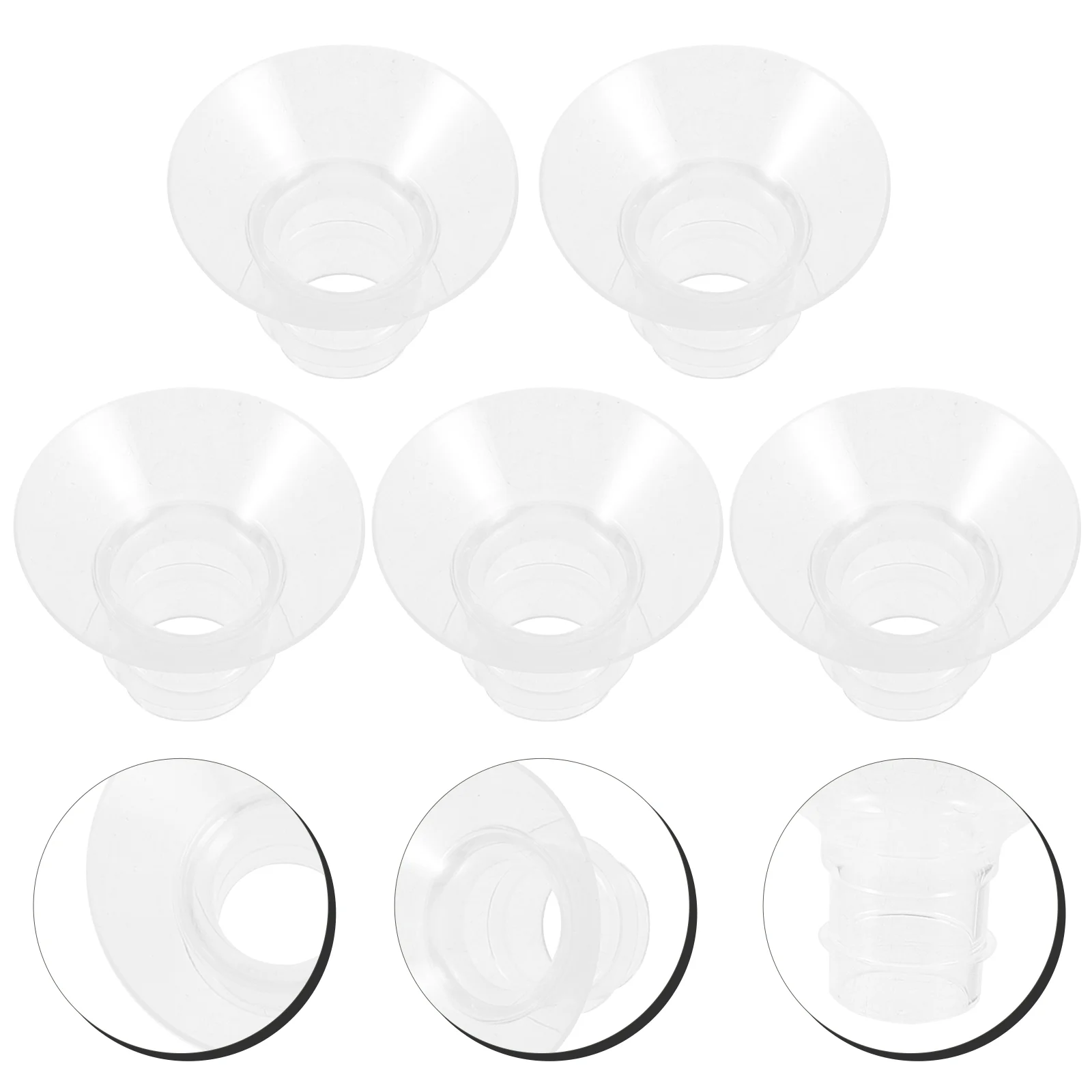 

5 Pcs Breast Pump Horn Size Converter Wearable Silicone Flange Inserts Component