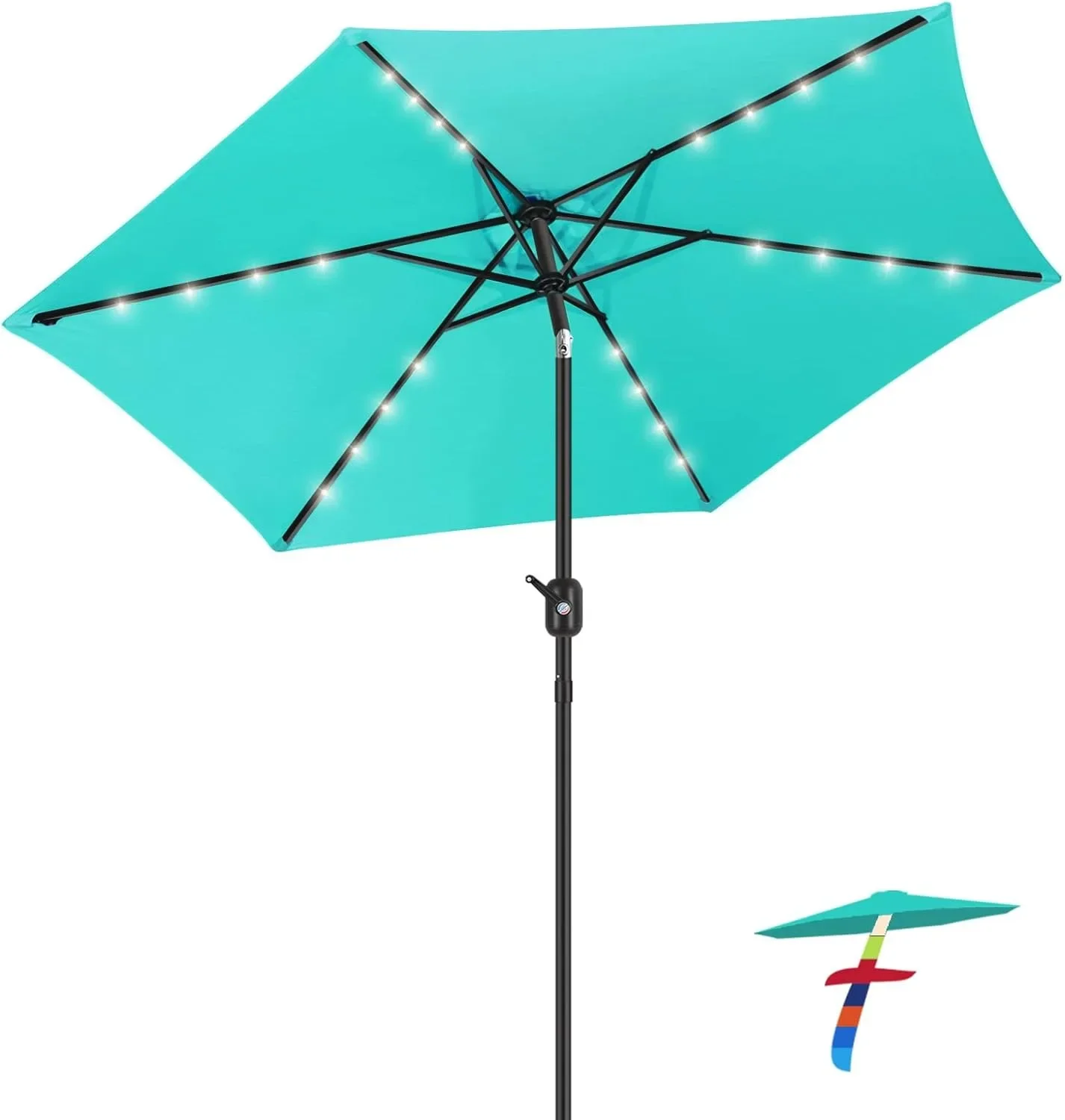 7.5 ft Solar Umbrella 24 LED Lighted Patio Umbrella Table Market Umbrella with Tilt and Crank Outdoor Umbrellafor Garden, Deck 
7.5 ft Solar Umbrella 24 LED Lighted Patio Umbrella Table Market Umbrella with Tilt and Crank Outdoor Umbrellafor Garden, Deck