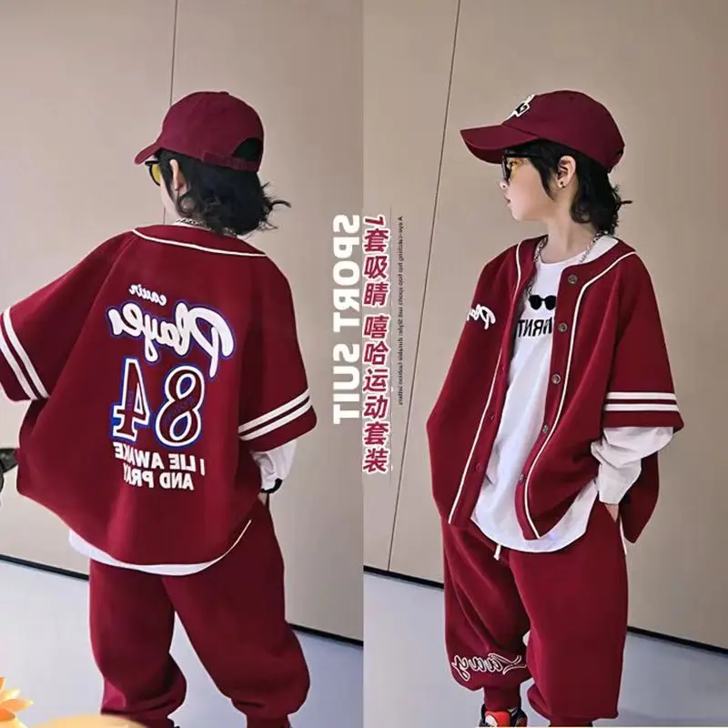 Autumn Children's Clothing Set Children's Letter Embroidery Spliced Sleeve Long Sleeve and Pants 2-Piece Set Boys' Hip Hop Set
Autumn Children's Clothing Set Children's Letter Embroidery Spliced Sleeve Long Sleeve and Pants 2-Piece Set Boys' Hip Hop Set