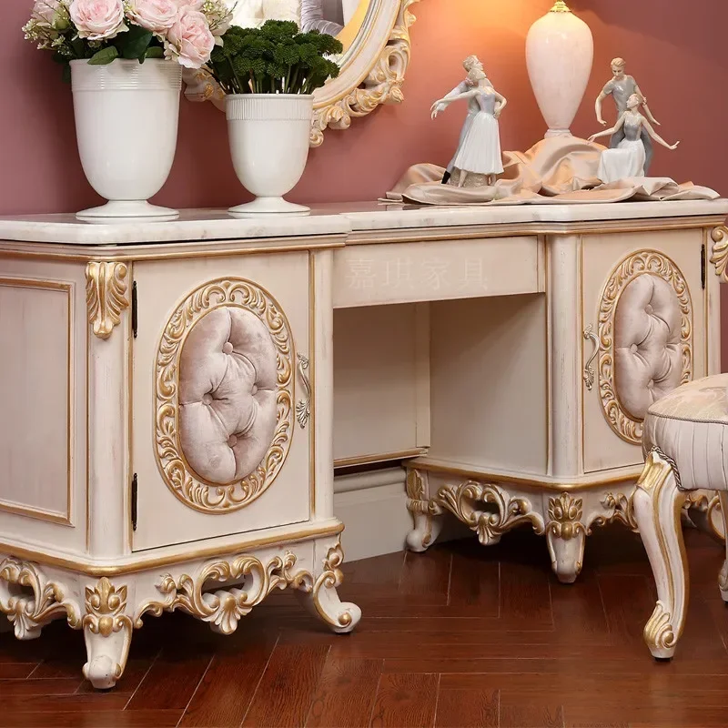 Custom European luxury dressing table solid wood hand carved dressing table dressing mirror stool bedroom furniture
Custom European luxury dressing table solid wood hand carved dressing table dressing mirror stool bedroom furniture