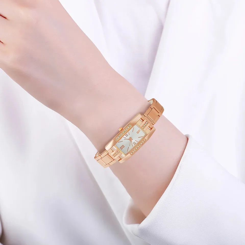 Gold Quartz Watch For Women Inlaid With Rhinestone Steel Band Watch Fashion Business Wristwatches Droshipping Relojes De Mujeres
Gold Quartz Watch For Women Inlaid With Rhinestone Steel Band Watch Fashion Business Wristwatches Droshipping Relojes De Mujeres