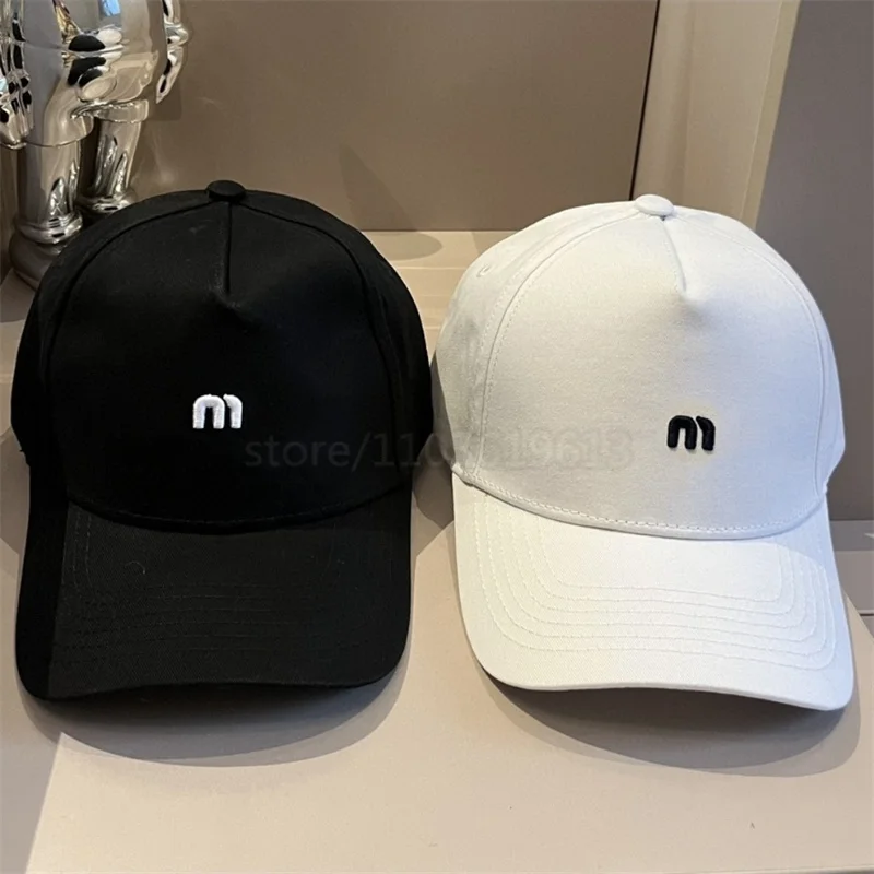 

Baseball Caps 411812 For Women Men Retro M Letter Embroidery Fashion Cotton Snapback Hats Sun Visors Hip Hop Dad Hat black new