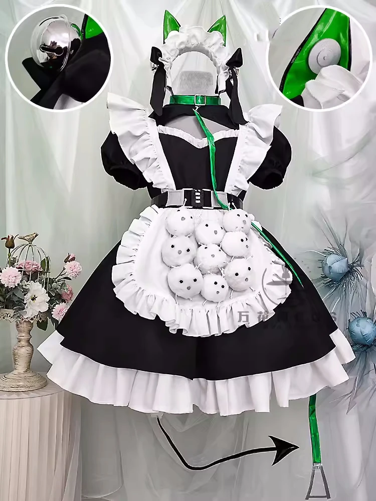 

Hot VirtuaReal Aza Cosplay Costume Anime Vtuber Men Women Maid Outfit Apron Dress Role Play Clothing Carnival Party Suit Stock