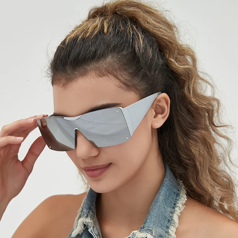 

2023 New Steampunk Oversized Square Sunglasses Goggle Women Men Trends Brand Designer Sun Glasses Lady Y2k Shades Eyewear UV400