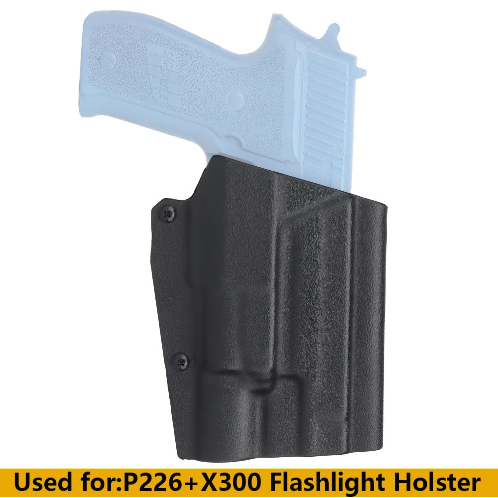 Lightweight Kydex Tactical Pistol Holster Quick Pull Sleeve for P226+X300 Flashlight Hunting Paintball Airsoft Accessories 
Lightweight Kydex Tactical Pistol Holster Quick Pull Sleeve for P226+X300 Flashlight Hunting Paintball Airsoft Accessories