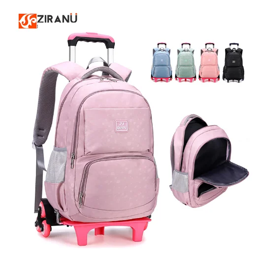 

School Rolling Backpack for Girls Elementary School Bookbag Satchel Trolley Luggage Bags Kids School Trolley Bag with Wheels