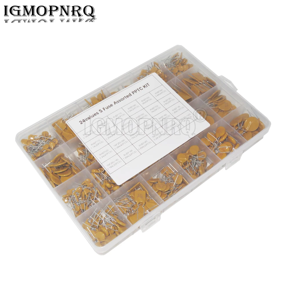 24 значения самовосстанавливающейся Φ PPTC KIT BOX 0.2A 0.25A 0.3A 0.4A 0.5A 0.75A 0.9A 1.1A 1.35A 1.85A 2.5A 3A 5A 7A 610 шт./компл.
24 значения самовосстанавливающейся Φ PPTC KIT BOX 0.2A 0.25A 0.3A 0.4A 0.5A 0.75A 0.9A 1.1A 1.35A 1.85A 2.5A 3A 5A 7A 610 шт./компл.