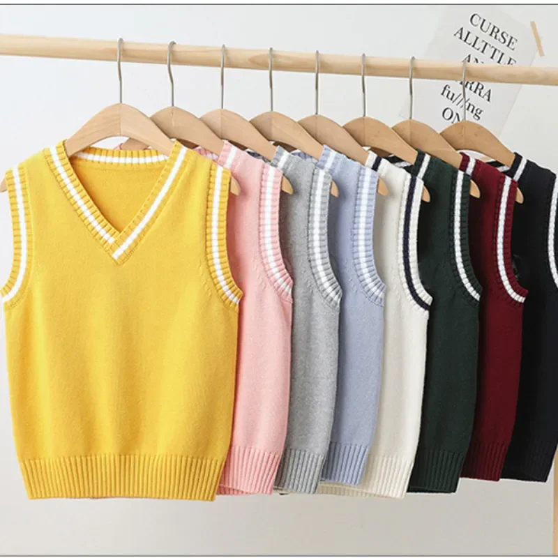 Kids Knitted Vest School Preppy Style Casual All-match Outerwear Waistcoats for Girls Spring Autumn Children Sweater 4-15 Years
Kids Knitted Vest School Preppy Style Casual All-match Outerwear Waistcoats for Girls Spring Autumn Children Sweater 4-15 Years
