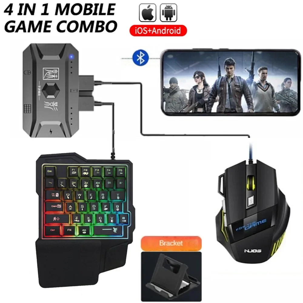 M1 Pro Mobile Game Controller 4 in 1 Mouse Keyboard Adapter Converter BT V5.0 Programmable Adapter Support IOS Android System
M1 Pro Mobile Game Controller 4 in 1 Mouse Keyboard Adapter Converter BT V5.0 Programmable Adapter Support IOS Android System