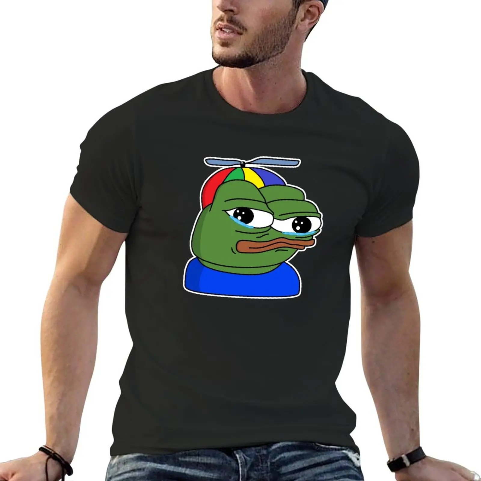 

Propeller Pepe - White Outline T-Shirt summer clothes Short sleeve tee workout shirts for men