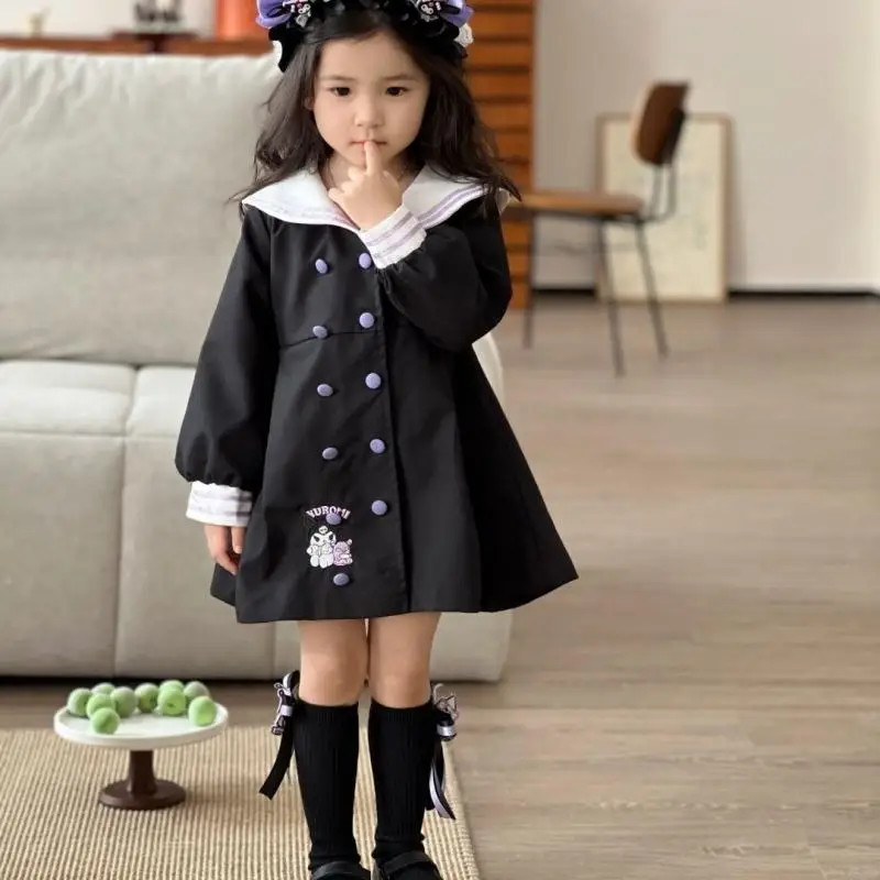 

Kawaii Sanrios Kuromi Spring and Autumn Girl Jk Uniform Dress Cute Cartoon Long Sleeve Devil Lolita Skirt Cosplay Birthday Gift