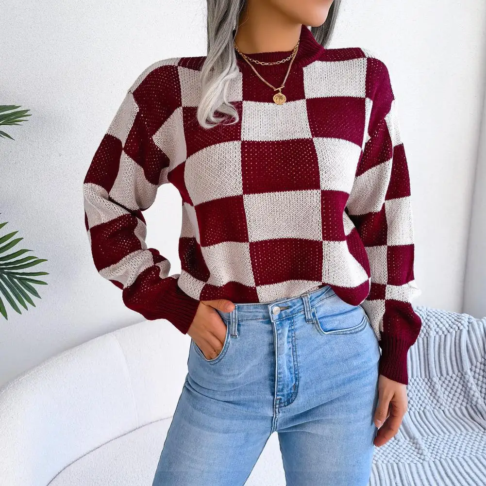 Color Block Sweater Plaid Print Contrast Color Knit Sweater O-neck Loose Pullover Tops for Women Autumn Winter Fashion Long
Color Block Sweater Plaid Print Contrast Color Knit Sweater O-neck Loose Pullover Tops for Women Autumn Winter Fashion Long