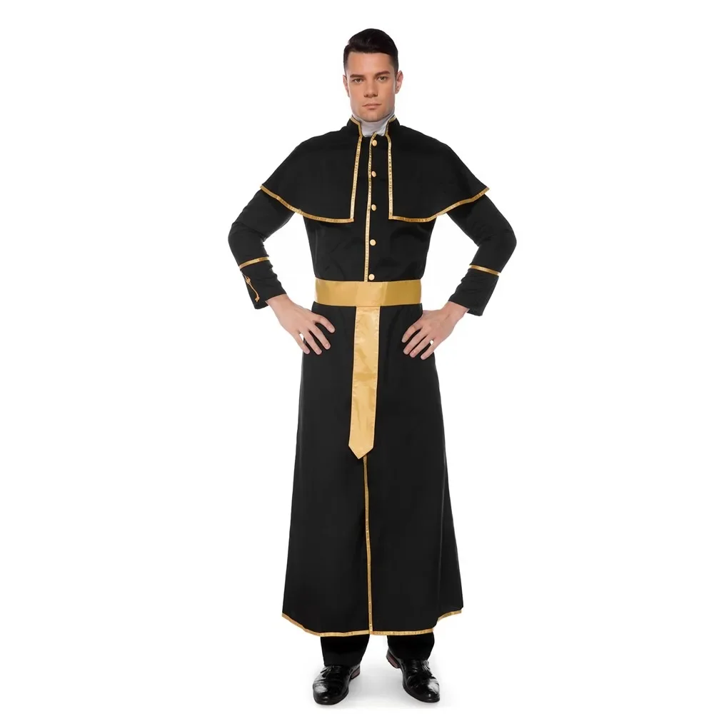 

Adult Man Classic Priest Pastor Cosplay Costume Halloween Party Nun Jesus Christ Maria Priest Drama Clergyman Fancy Dress