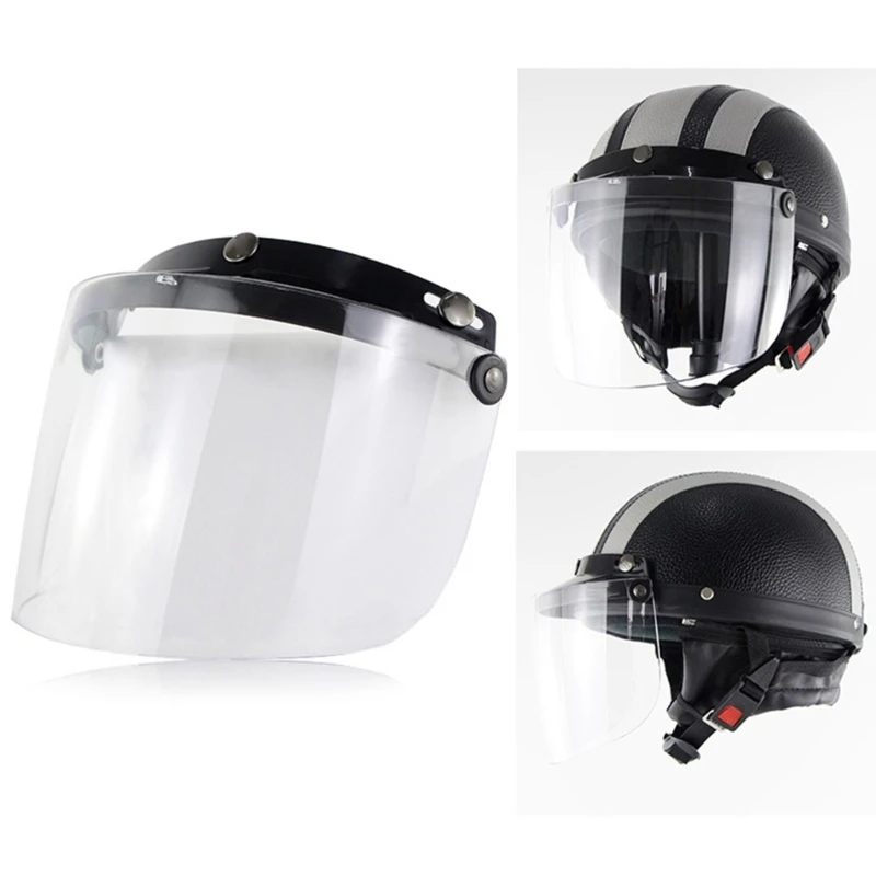 

Universal 3-Snap Up Open Face Motorcycle Helmet Visor Lens Shield Sunglass F0I5