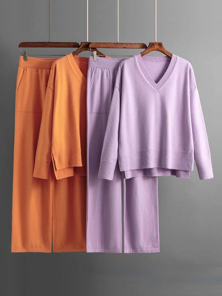 Fashion Sweater Set Green V-neck Pullover Loose Casual Two Piece Set for Women 2023 Autumn/Winter New Elastic Waist Trouser Sets
Fashion Sweater Set Green V-neck Pullover Loose Casual Two Piece Set for Women 2023 Autumn/Winter New Elastic Waist Trouser Sets