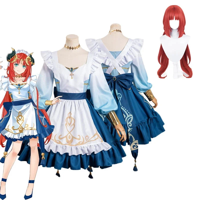 Genshin Impact Nilou Cosplay Costume Maid Dress Wig Outfits Halloween Carnival Suit For Women Girls
Genshin Impact Nilou Cosplay Costume Maid Dress Wig Outfits Halloween Carnival Suit For Women Girls