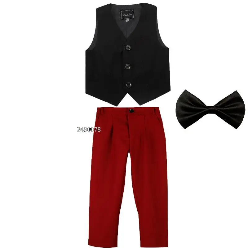 Children Vest Pants Bowtie 3PCS Wedding Dress Kids Formal Stage Performance Ceremony Costume Flower Boys DIY Photography Suit 
Children Vest Pants Bowtie 3PCS Wedding Dress Kids Formal Stage Performance Ceremony Costume Flower Boys DIY Photography Suit