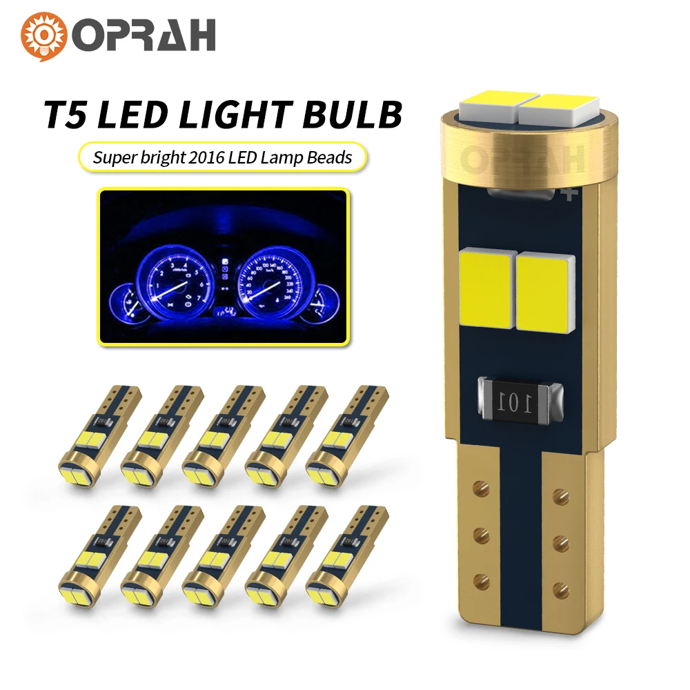 10Pcs T5 Led Bulb W3W W1.2W Led Canbus For Instrument LED Lights Dashboard Warning Indicator Wedge Lamp White Red Yellow Blue
10Pcs T5 Led Bulb W3W W1.2W Led Canbus For Instrument LED Lights Dashboard Warning Indicator Wedge Lamp White Red Yellow Blue