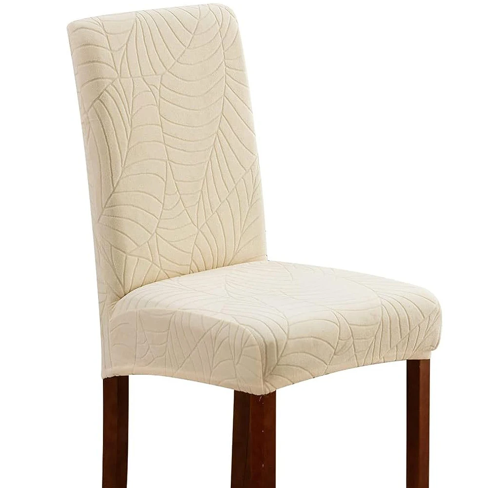 

Водонепроницаемые чехлы на стулья, эластичные жаккардовые накидки на стулья с узором листьев для столовой, съемные, моющиеся, 1 шт.