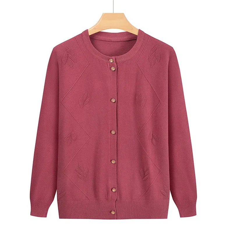 Casual Middle-aged Mother Sweater Cardigan Coat Women's 2024 New Spring Autumn Loose Outerwear Jacket Solid Color Knitted Top
Casual Middle-aged Mother Sweater Cardigan Coat Women's 2024 New Spring Autumn Loose Outerwear Jacket Solid Color Knitted Top