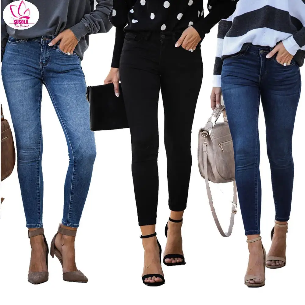 Women High Stretch Mid Waist Slim Fit Denim Cropped Pants Washed Jeans Demin Jeggings Ladies Spring Autumn Skinny Trousers Jeans
Women High Stretch Mid Waist Slim Fit Denim Cropped Pants Washed Jeans Demin Jeggings Ladies Spring Autumn Skinny Trousers Jeans