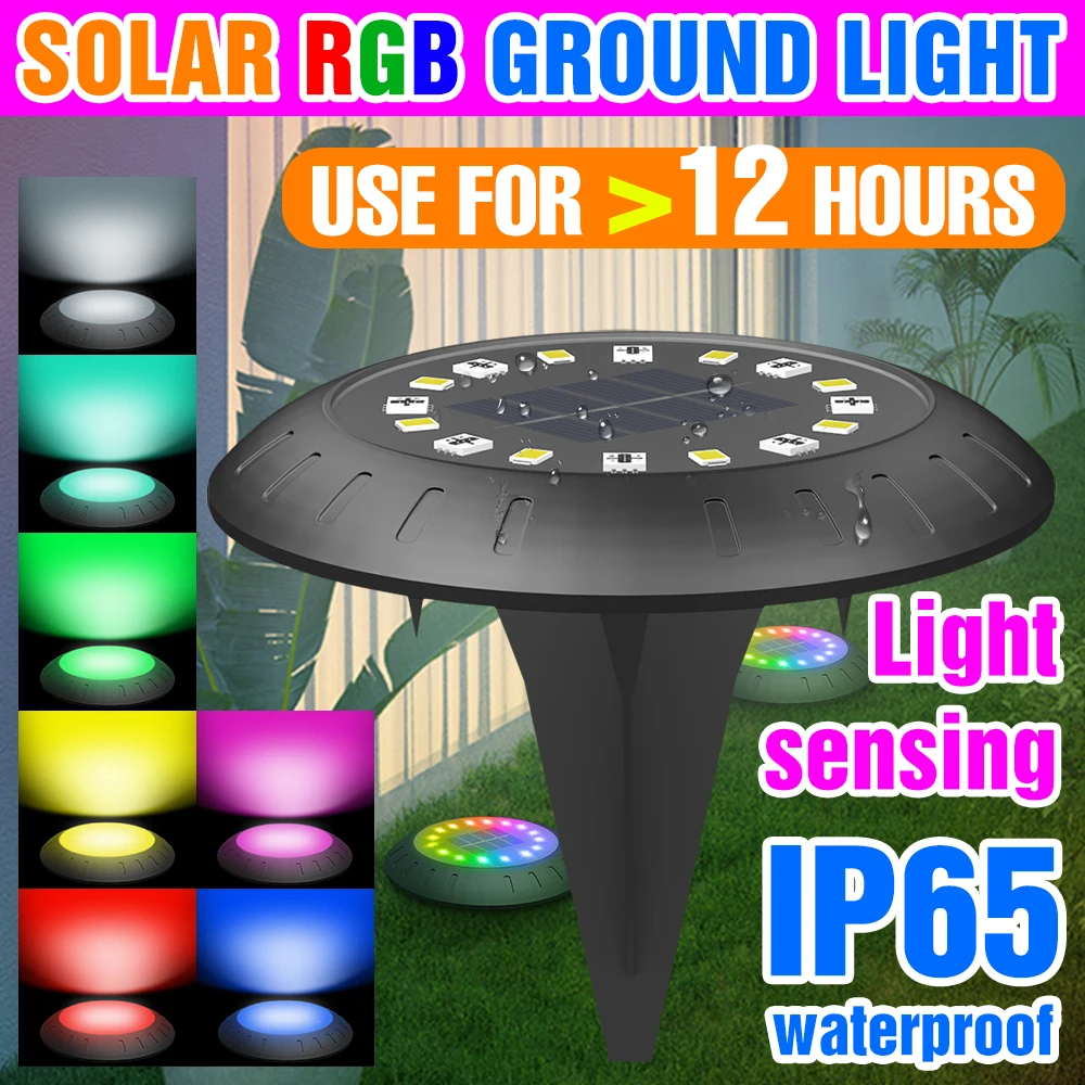 RGB LED Solar Lamps Outdoors Ground Light IP65 Waterproof Spotlight For Garden Decoration Street Landscape LED Solar Lighting
RGB LED Solar Lamps Outdoors Ground Light IP65 Waterproof Spotlight For Garden Decoration Street Landscape LED Solar Lighting