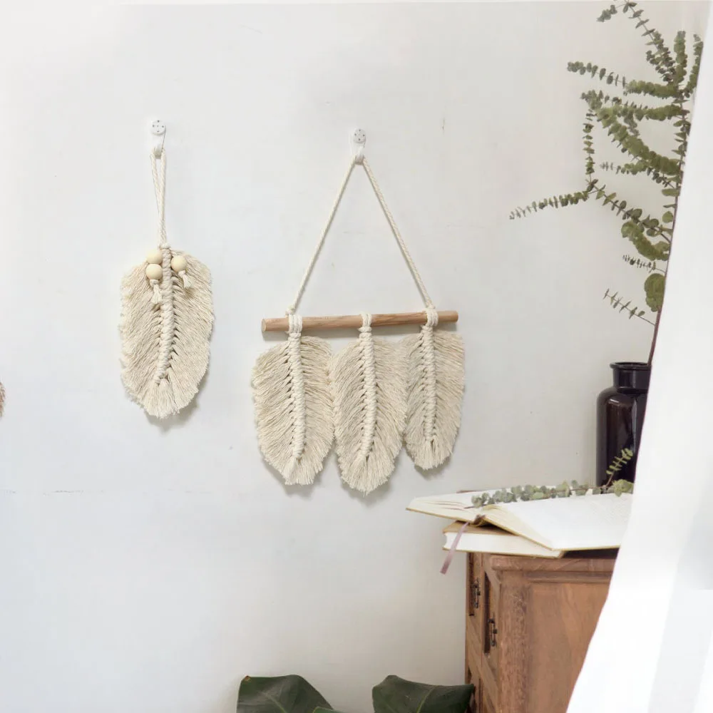 2PCS Leaf Macrame Feather Pendant Wall Hanging Boho Woven Tapestry Living Room Wedding Home Aesthetic Decoration Gift
2PCS Leaf Macrame Feather Pendant Wall Hanging Boho Woven Tapestry Living Room Wedding Home Aesthetic Decoration Gift