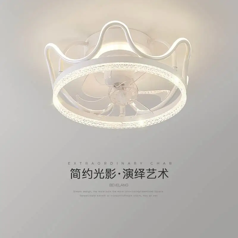 

Bedroom lamp ceiling lamp 360 degree moving head intelligent silent crown fan lamp