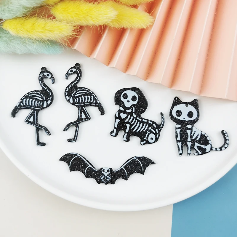 ApeUr 10pcs/pack Bone Bat Cat Acrylic Charms Double Side Halloween Evil Pendant for Earring Necklace Jewelry Making
ApeUr 10pcs/pack Bone Bat Cat Acrylic Charms Double Side Halloween Evil Pendant for Earring Necklace Jewelry Making