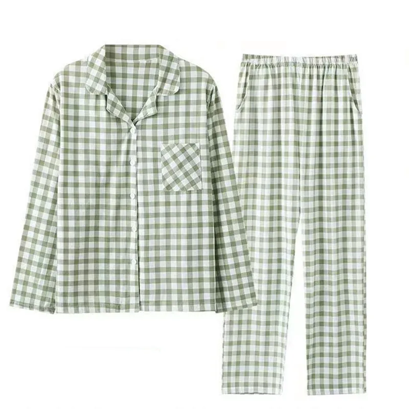 Повседневная клетчатая Пижама Fdfklak, женские новые Топы с отложным воротником и длинным рукавом, брючный костюм, хлопковая весенне-осенняя Женская одежда для сна
Повседневная клетчатая Пижама Fdfklak, женские новые Топы с отложным воротником и длинным рукавом, брючный костюм, хлопковая весенне-осенняя Женская одежда для сна