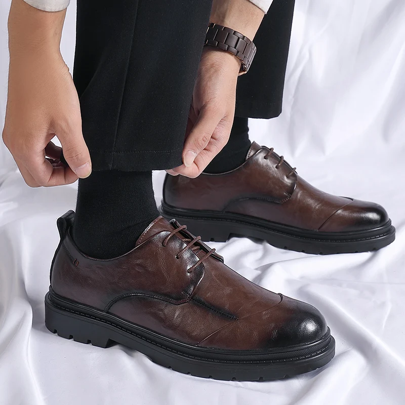 Business Leather Shoes Men black spring Autumn Luxury Flats Lace up Black Office Career men Casual Shoe Non Slip Zapatos Hombre
Business Leather Shoes Men black spring Autumn Luxury Flats Lace up Black Office Career men Casual Shoe Non Slip Zapatos Hombre