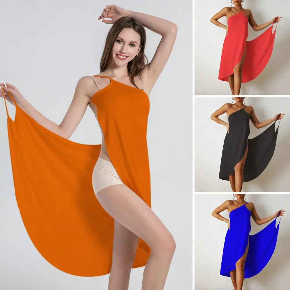 Casual V-neck Dress Stylish Women's Beach Cover-up Dress with Off-shoulder Design Breathable Fabric Cross-wrapped for Vacation
Casual V-neck Dress Stylish Women's Beach Cover-up Dress with Off-shoulder Design Breathable Fabric Cross-wrapped for Vacation