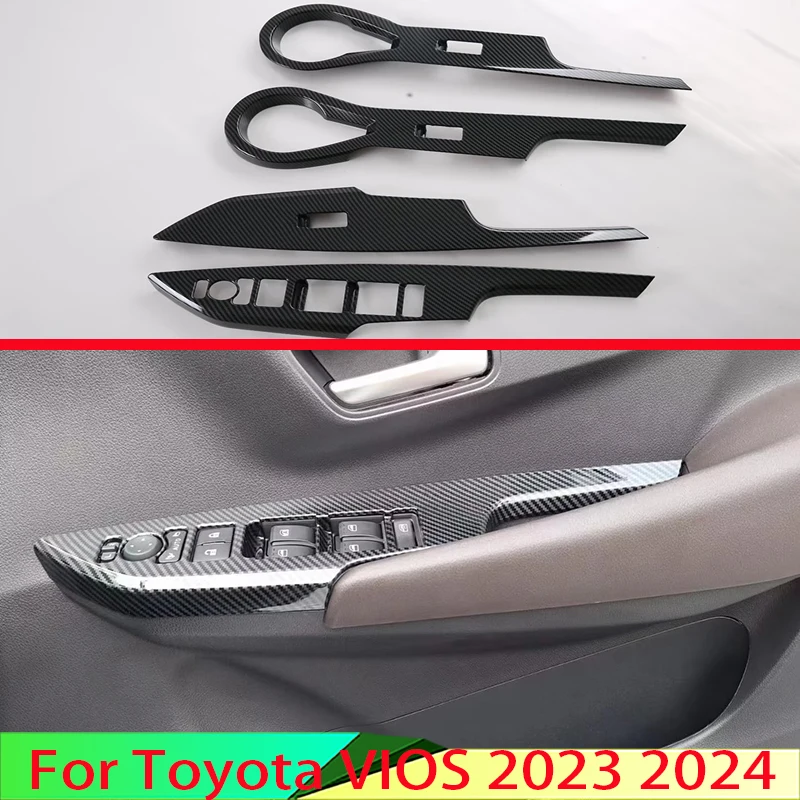 Для Toyota VIOS 2023 2024 автомобильные аксессуары стильное углеродное волокно дверь окно подлокотник Крышка переключатель панель отделка молдинг украшение
Для Toyota VIOS 2023 2024 автомобильные аксессуары стильное углеродное волокно дверь окно подлокотник Крышка переключатель панель отделка молдинг украшение