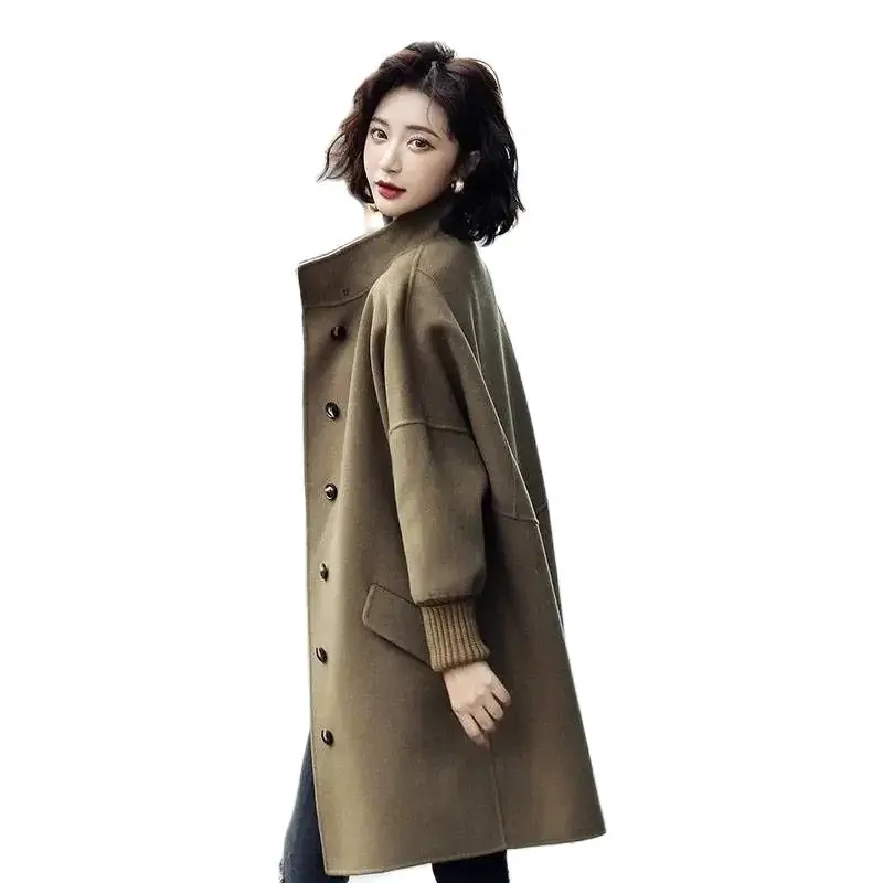 Fashion Stand-Up Collar Woolen Coat Autumn Winter Woman Coat 2023 New Single-Breasted Woolen Blend Korean Outerwear Female
Fashion Stand-Up Collar Woolen Coat Autumn Winter Woman Coat 2023 New Single-Breasted Woolen Blend Korean Outerwear Female