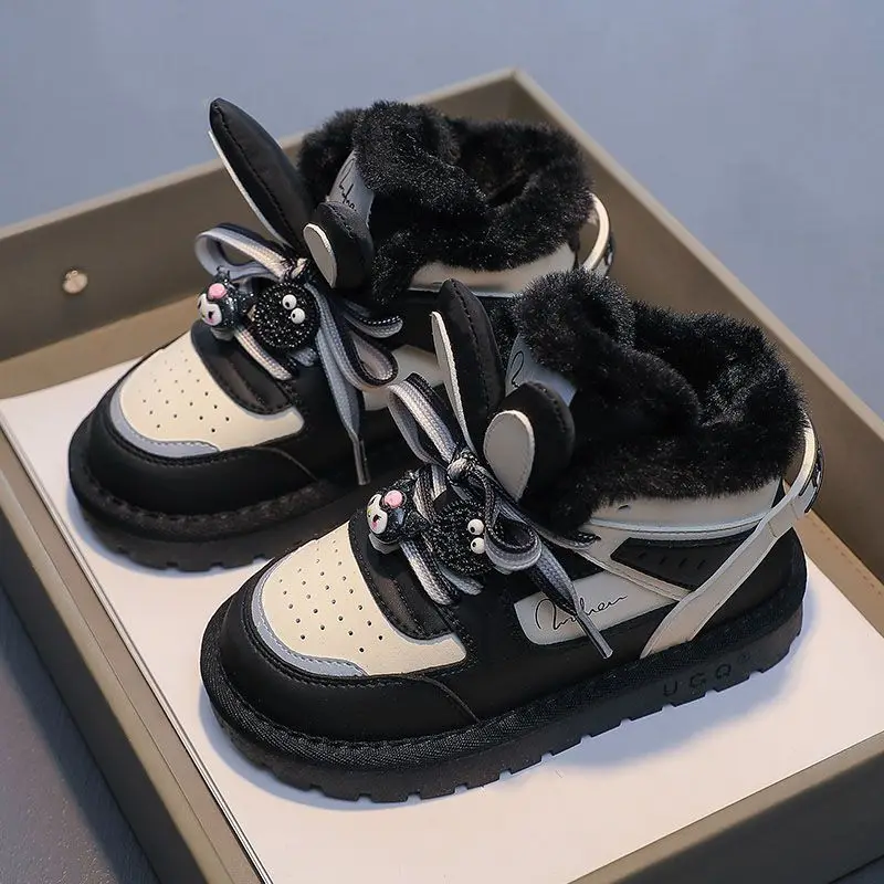 Sanrio Kuromi Anime Children Winter Plus Velvet Warm Cotton Shoes Cartoon Girl Thickened Leather Boots Casual Comfortable Boots
Sanrio Kuromi Anime Children Winter Plus Velvet Warm Cotton Shoes Cartoon Girl Thickened Leather Boots Casual Comfortable Boots