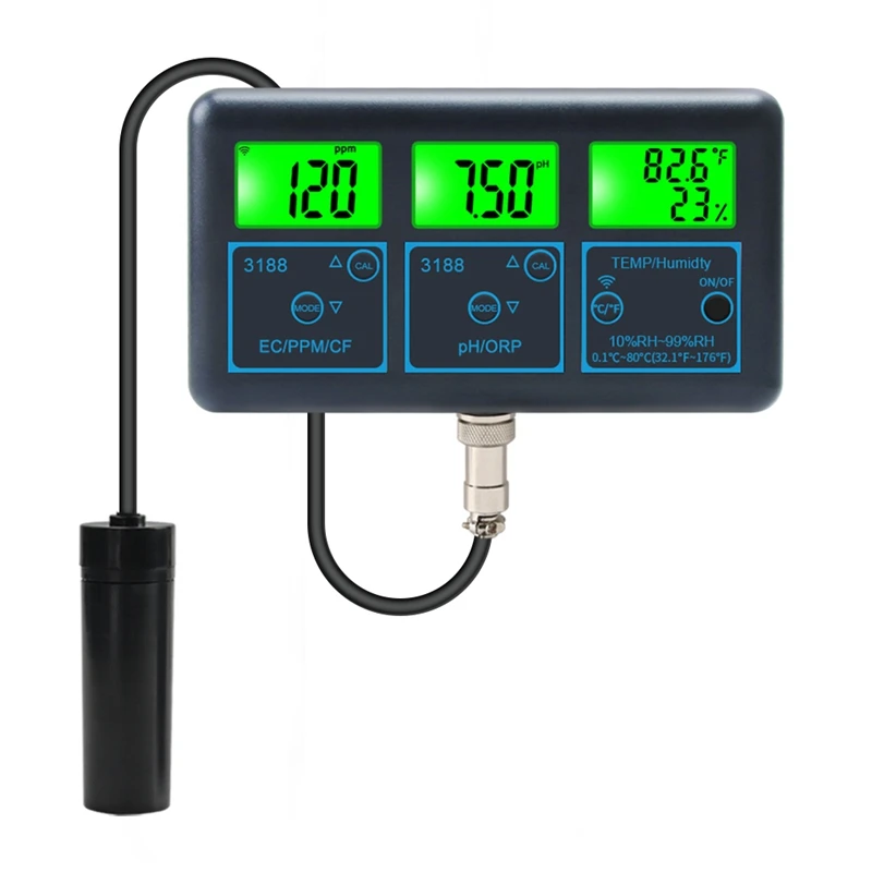 Tuya Wifi 7 In 1 Water Quality Tester Multi-Parameter Water Analyzer Digital PH/ORP/EC/Temperature Monitor Meter
Tuya Wifi 7 In 1 Water Quality Tester Multi-Parameter Water Analyzer Digital PH/ORP/EC/Temperature Monitor Meter