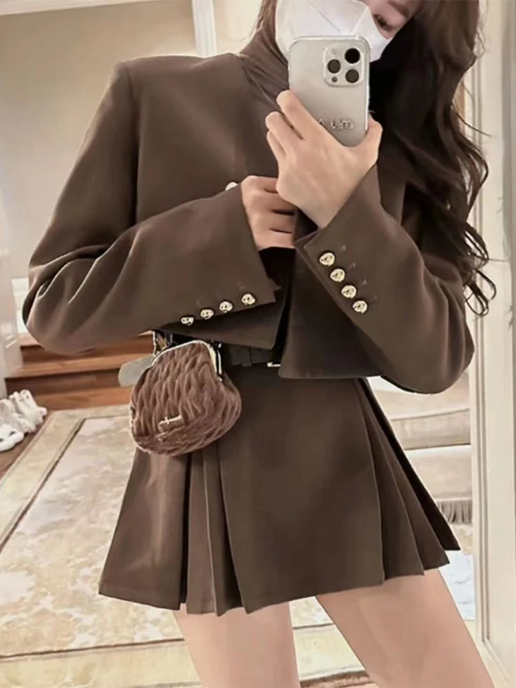 Spring Autumn College Style Suit for Women Blazers Set+High Waist A-LINE Mini Pleated Short Skirt Office Lady Two Piece Suit
Spring Autumn College Style Suit for Women Blazers Set+High Waist A-LINE Mini Pleated Short Skirt Office Lady Two Piece Suit