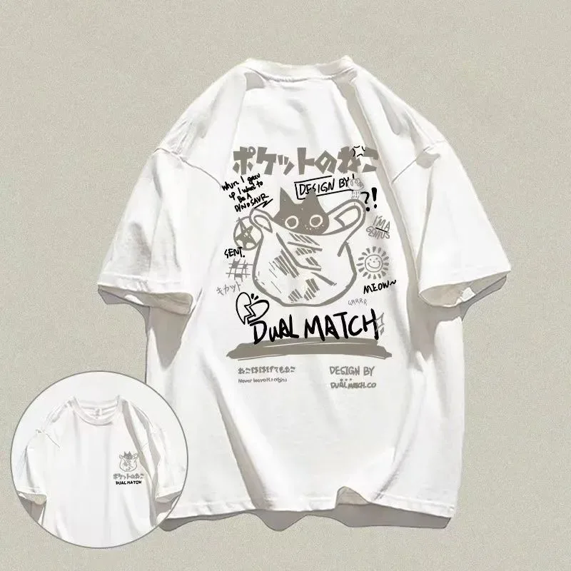 2024 New Cartoon T-Shirts Summer Harajuku Kawaii Cat Printed Short Sleeve Tees Female Couple Streetwear Loose Cotton Tops
2024 New Cartoon T-Shirts Summer Harajuku Kawaii Cat Printed Short Sleeve Tees Female Couple Streetwear Loose Cotton Tops