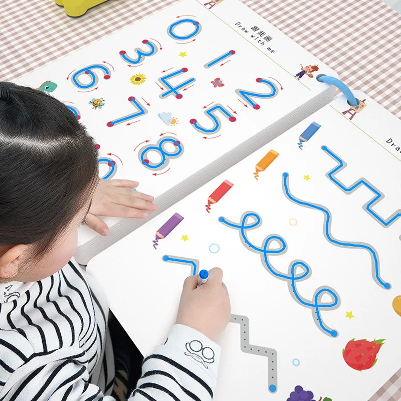Reusable Magical Tracing Workbook Education Stationery Copybook Control Training Book Magic Practice Children Montessori Drawing
Reusable Magical Tracing Workbook Education Stationery Copybook Control Training Book Magic Practice Children Montessori Drawing