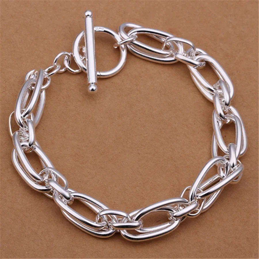 

Wholesale price men women chain silver color plated bracelets noble wedding gift party fashion jewelry Christmas gifts