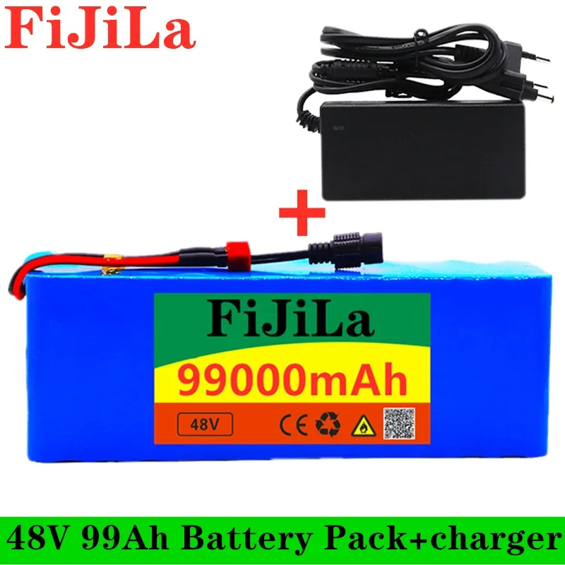 

48v lithium-ionen batterie 99Ah 1000w 13S3P Lithium-ionen Akku Für 54,6 v E-bike Elektro fahrrad Roller mit BMS + ladegerät