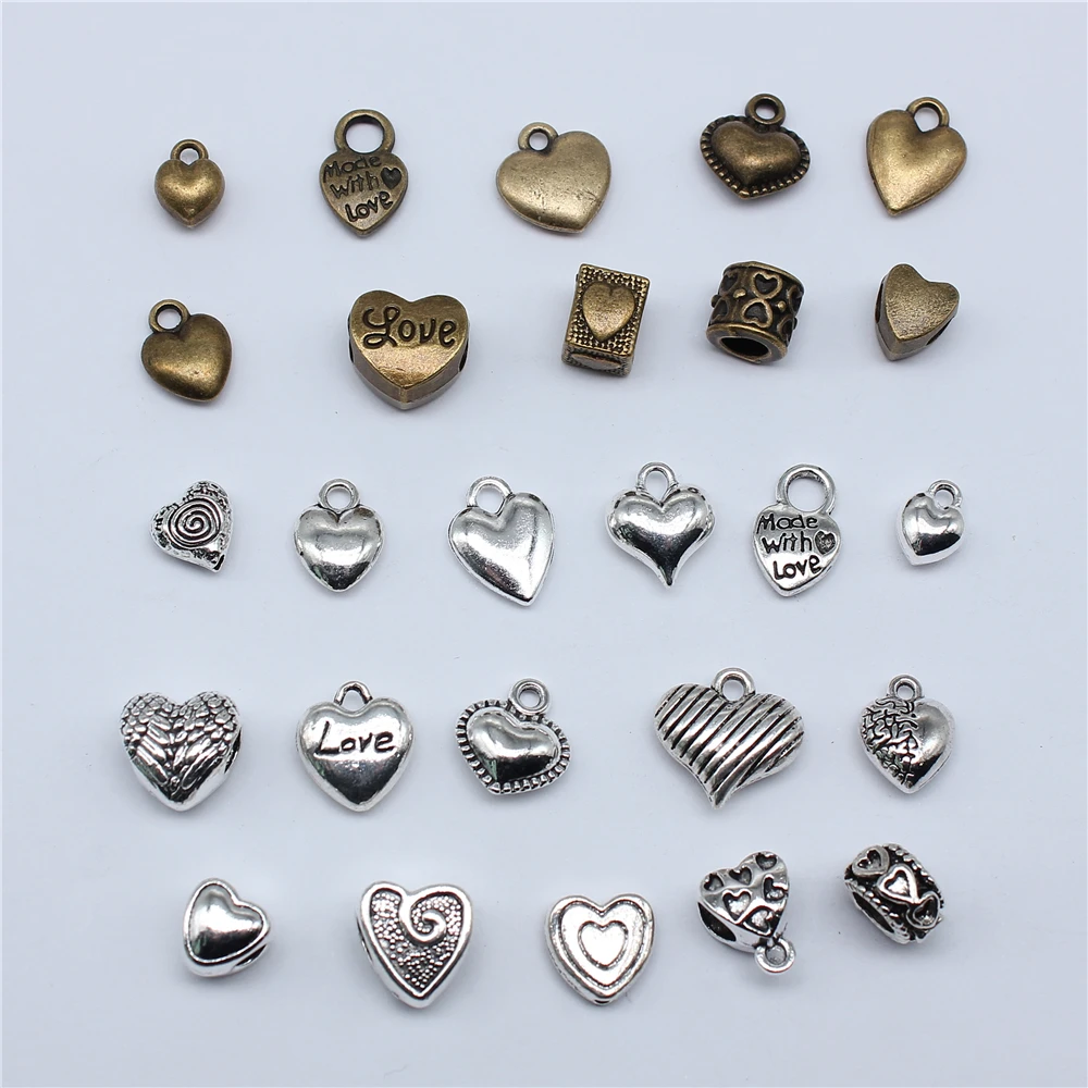 10pcs Heart Charms For Jewelry Making Antique Bronze Silver Color DIY Crafts Making Findings Handmade Tibetan Jewelry
10pcs Heart Charms For Jewelry Making Antique Bronze Silver Color DIY Crafts Making Findings Handmade Tibetan Jewelry