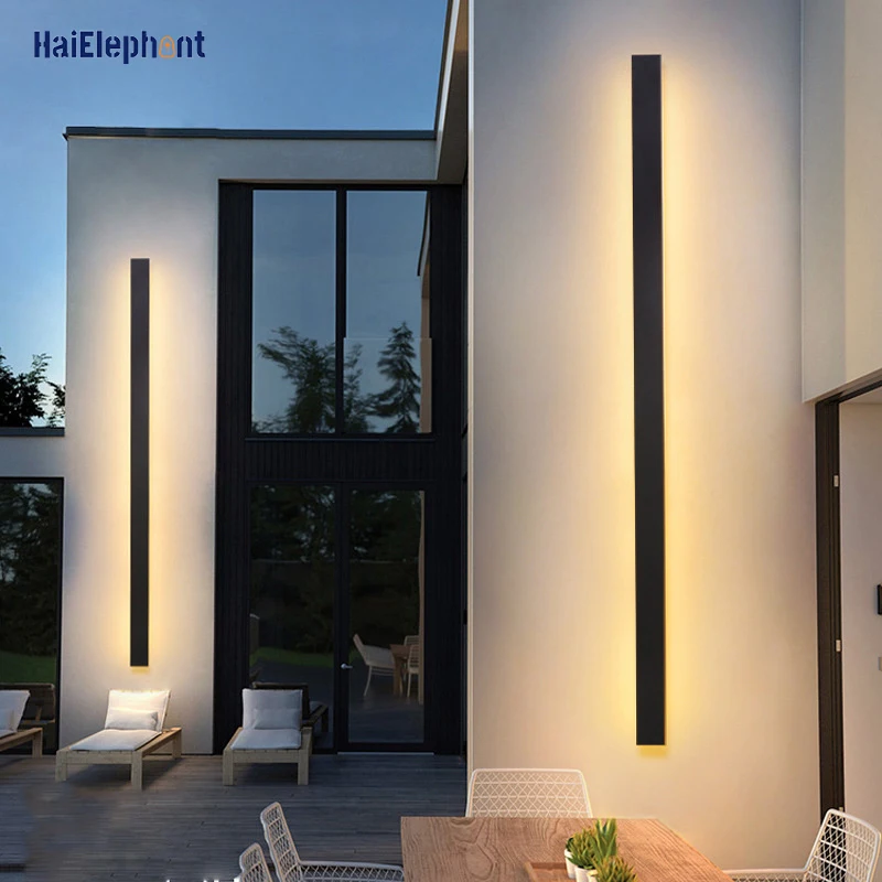 

Minimalist Long Strip Outdoor LED Wall Lamps Garden Courtyard IP65 Grade Waterproof Lighting Bedroom Stairway Indoor Lights