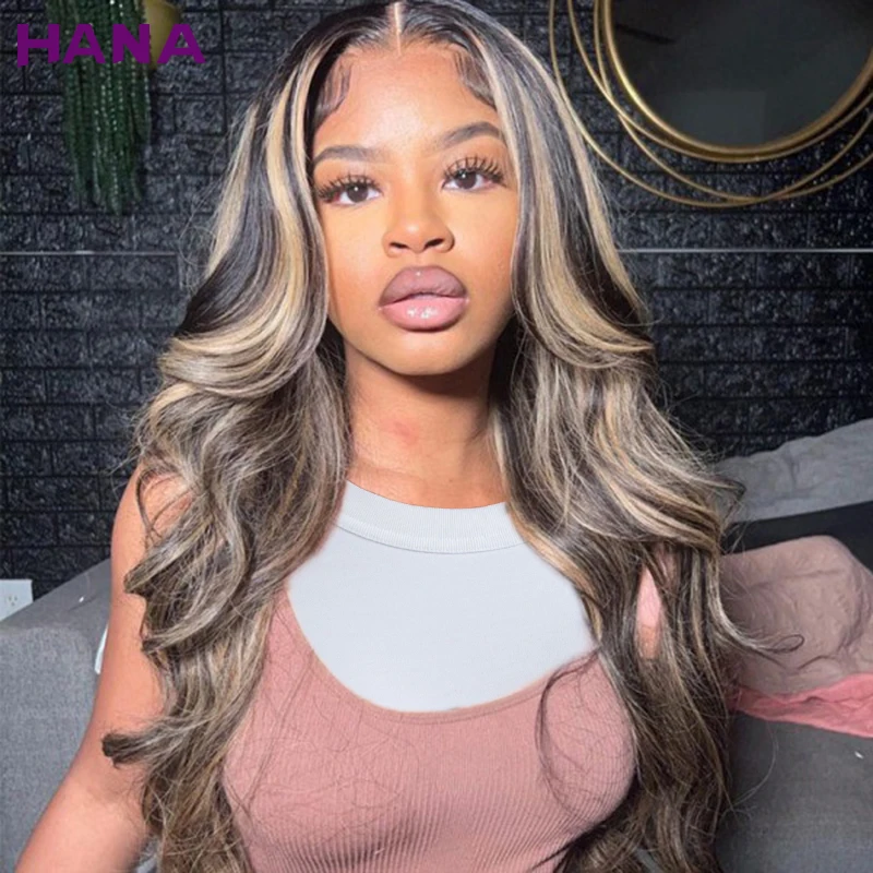 

Highlights Blonde Body Wave Wig 13X4 13x6 Lace Frontal Human Hair Wig For Women Glueless Pre-Plucked Ready to Go Wig 200%Density