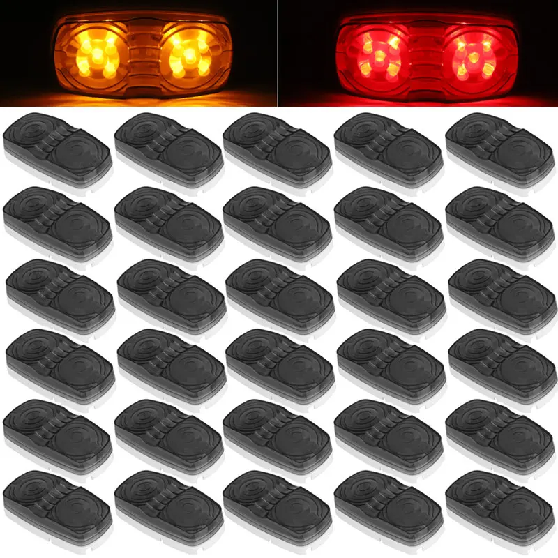 

30pcs Truck LED Side Marker Light 12V 10LED Clearance Light Turn Signal Stop Warning Lamp For Trailer Tractor Bus Lorry Pickup